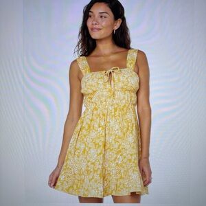 NWT : Roxy : Soft Cotton Mini Dress Black: Yellow/White Paradise Breeze: Medium